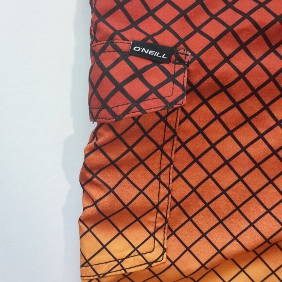O'Neill board short / swim trunk orange shades checkered boy's size 14 - Picture 7 of 13